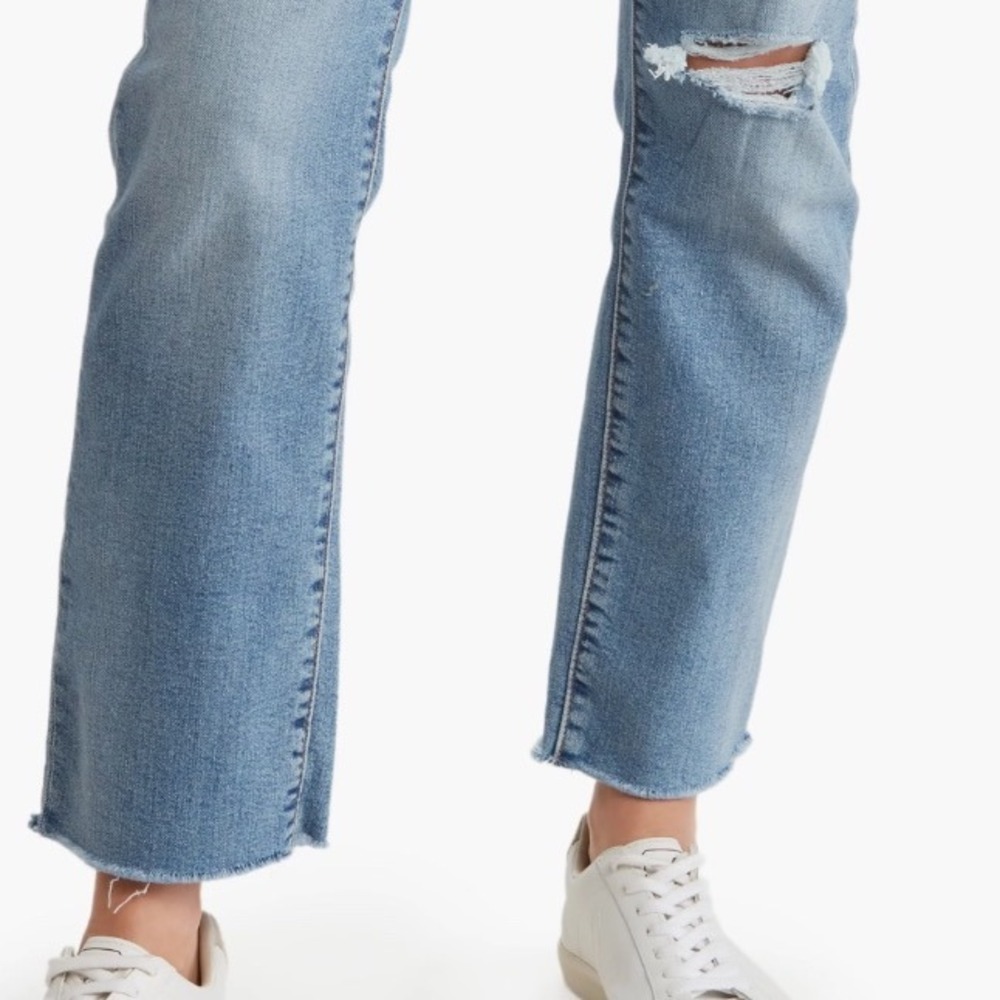 Levi's Wedgie Straight Jeans Distressed Ripped Light Wash High Rise Women 28x28 - Picture 3 of 9